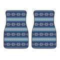 Snow Flower Knitted Pattern Print Front Car Floor Mats