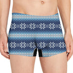 Snow Flower Knitted Pattern Print Men's Boxer Briefs