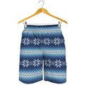Snow Flower Knitted Pattern Print Men's Shorts