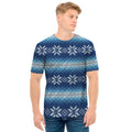 Snow Flower Knitted Pattern Print Men's T-Shirt