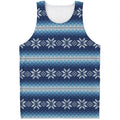 Snow Flower Knitted Pattern Print Men's Tank Top