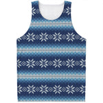 Snow Flower Knitted Pattern Print Men's Tank Top