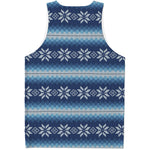 Snow Flower Knitted Pattern Print Men's Tank Top