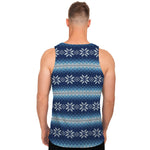Snow Flower Knitted Pattern Print Men's Tank Top