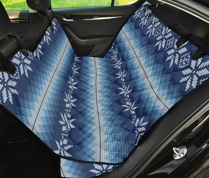 Snow Flower Knitted Pattern Print Pet Car Back Seat Cover