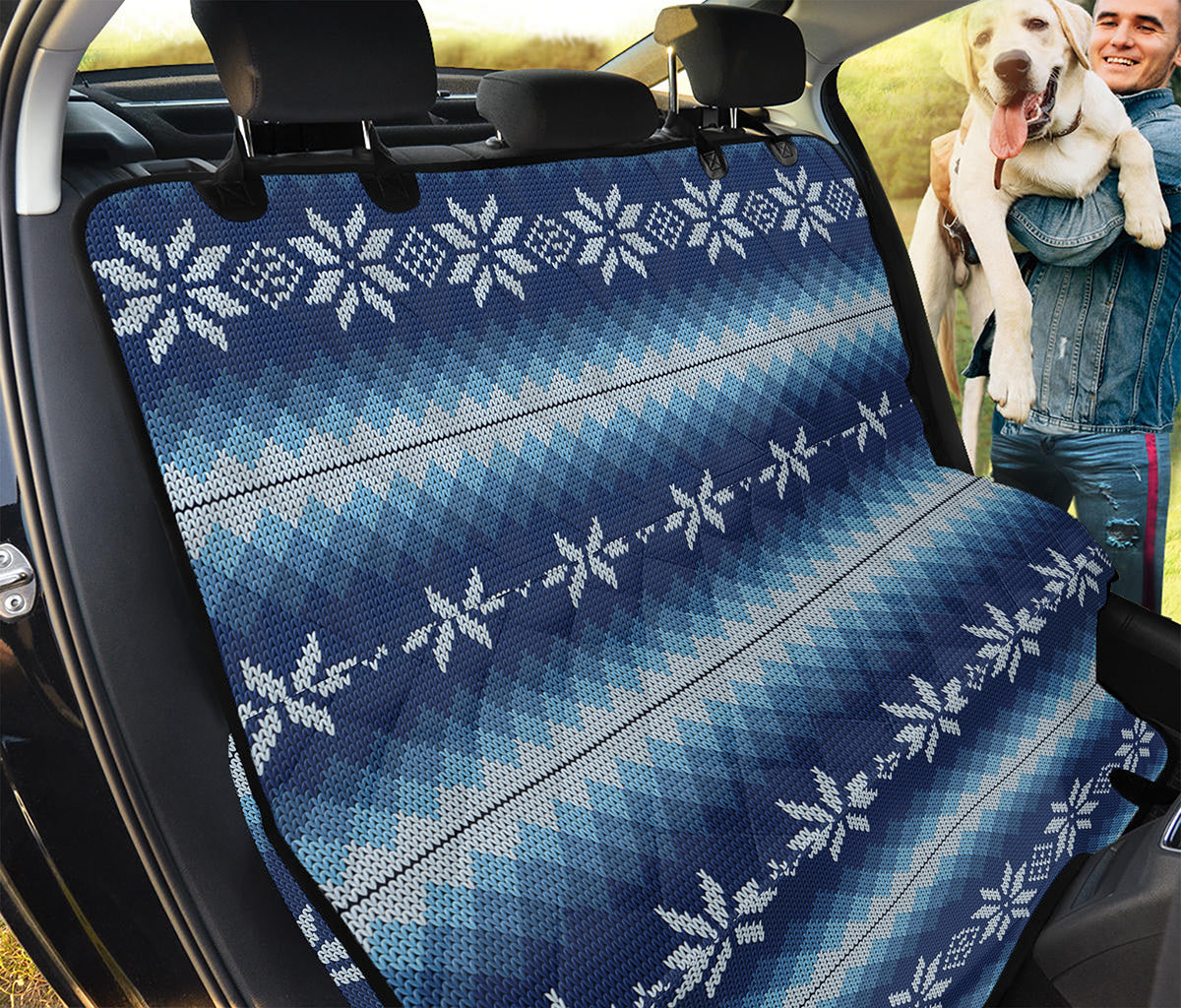 Snow Flower Knitted Pattern Print Pet Car Back Seat Cover
