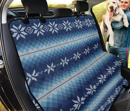 Snow Flower Knitted Pattern Print Pet Car Back Seat Cover