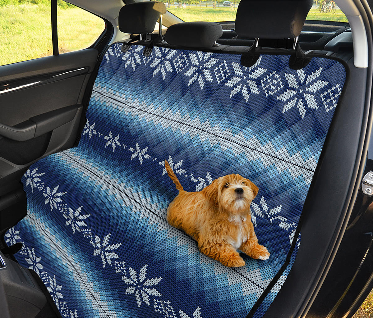 Snow Flower Knitted Pattern Print Pet Car Back Seat Cover