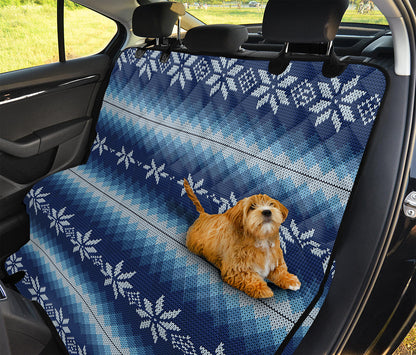 Snow Flower Knitted Pattern Print Pet Car Back Seat Cover