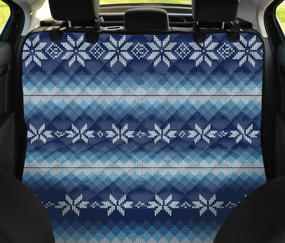 Snow Flower Knitted Pattern Print Pet Car Back Seat Cover