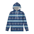 Snow Flower Knitted Pattern Print Pullover Hoodie