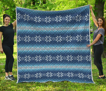 Snow Flower Knitted Pattern Print Quilt