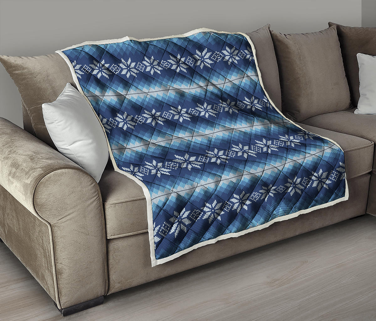 Snow Flower Knitted Pattern Print Quilt
