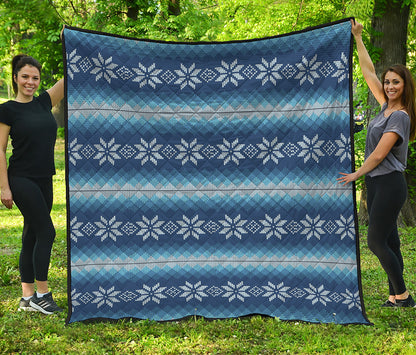 Snow Flower Knitted Pattern Print Quilt