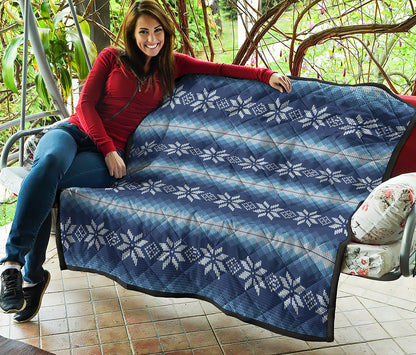 Snow Flower Knitted Pattern Print Quilt
