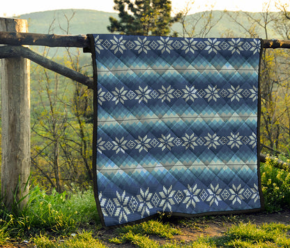 Snow Flower Knitted Pattern Print Quilt