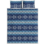 Snow Flower Knitted Pattern Print Quilt Bed Set