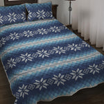 Snow Flower Knitted Pattern Print Quilt Bed Set