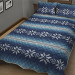 Snow Flower Knitted Pattern Print Quilt Bed Set