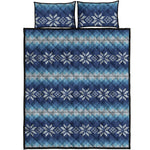 Snow Flower Knitted Pattern Print Quilt Bed Set