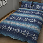 Snow Flower Knitted Pattern Print Quilt Bed Set