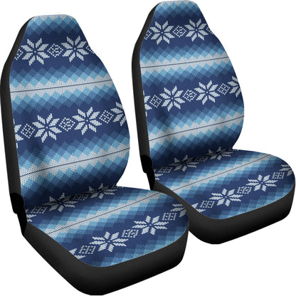 Snow Flower Knitted Pattern Print Universal Fit Car Seat Covers