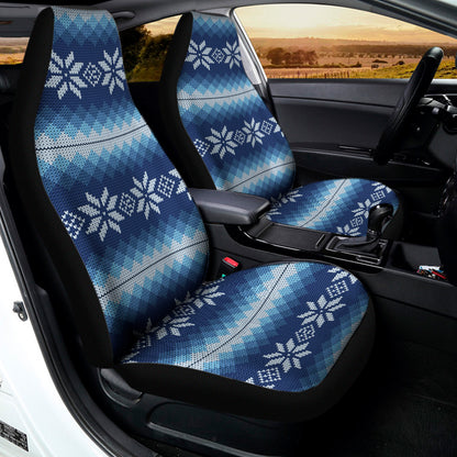 Snow Flower Knitted Pattern Print Universal Fit Car Seat Covers