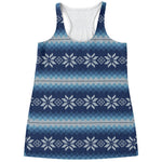 Snow Flower Knitted Pattern Print Women's Racerback Tank Top