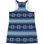 Snow Flower Knitted Pattern Print Women's Racerback Tank Top