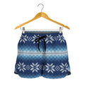 Snow Flower Knitted Pattern Print Women's Shorts