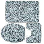 Snow Leopard Knitted Pattern Print 3 Piece Bath Mat Set