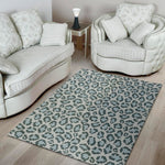 Snow Leopard Knitted Pattern Print Area Rug