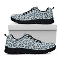 Snow Leopard Knitted Pattern Print Black Running Shoes