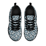 Snow Leopard Knitted Pattern Print Black Sneakers