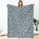 Snow Leopard Knitted Pattern Print Blanket