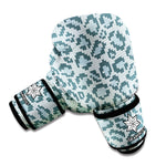 Snow Leopard Knitted Pattern Print Boxing Gloves
