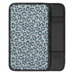 Snow Leopard Knitted Pattern Print Car Center Console Cover