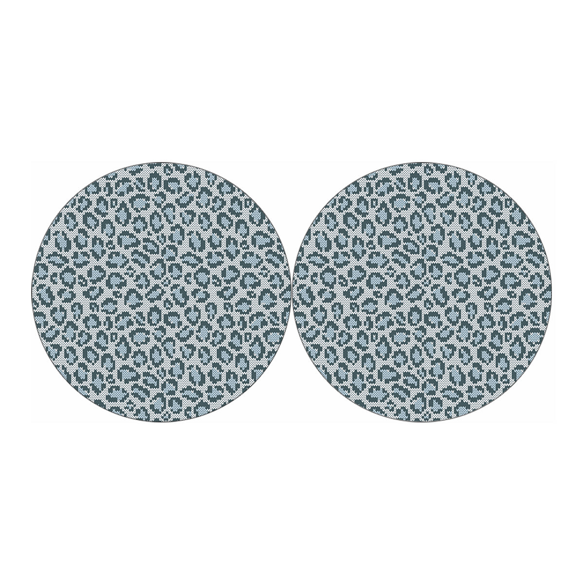 Snow Leopard Knitted Pattern Print Car Coasters
