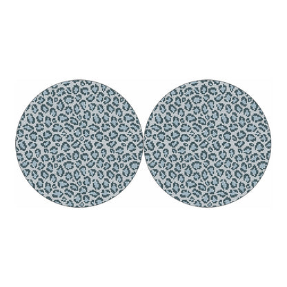 Snow Leopard Knitted Pattern Print Car Coasters