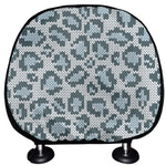 Snow Leopard Knitted Pattern Print Car Headrest Covers