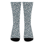 Snow Leopard Knitted Pattern Print Crew Socks
