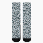 Snow Leopard Knitted Pattern Print Crew Socks