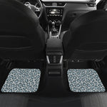 Snow Leopard Knitted Pattern Print Front and Back Car Floor Mats