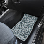 Snow Leopard Knitted Pattern Print Front and Back Car Floor Mats