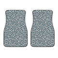 Snow Leopard Knitted Pattern Print Front Car Floor Mats