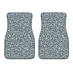 Snow Leopard Knitted Pattern Print Front Car Floor Mats
