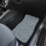 Snow Leopard Knitted Pattern Print Front Car Floor Mats