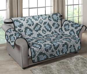 Snow Leopard Knitted Pattern Print Loveseat Protector