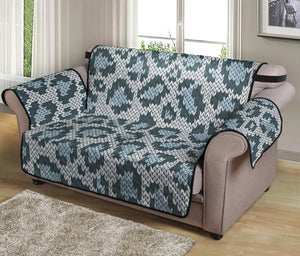 Snow Leopard Knitted Pattern Print Loveseat Protector