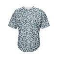 Snow Leopard Knitted Pattern Print Men's Baseball Jersey